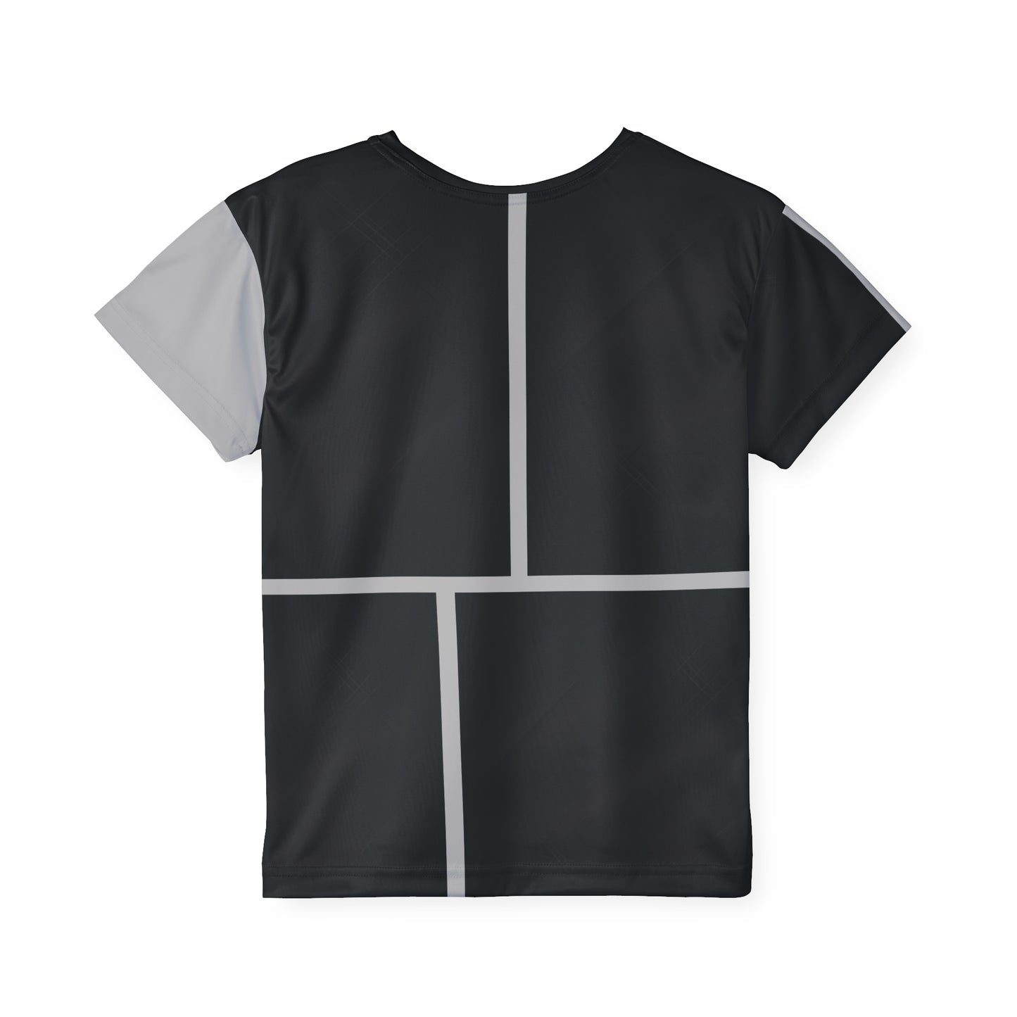 Wavie Grey Kids Jersey — Red Floral Geometric Sports Tee
