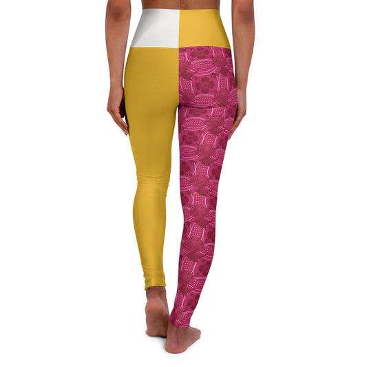 Yehlish Essenciera Floral Two-Tone High-Waist Yoga Leggings