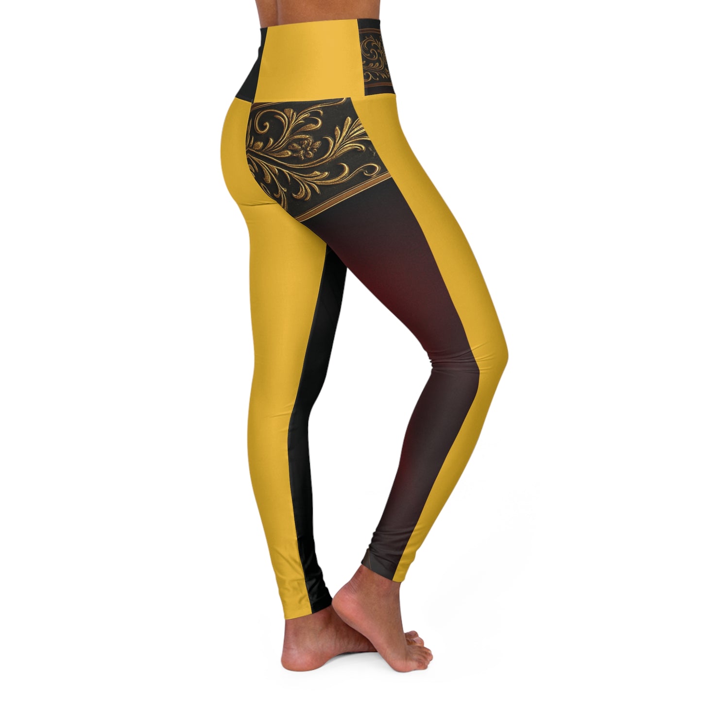 Yehlish Baroque Two-Tone High-Waist Yoga Leggings