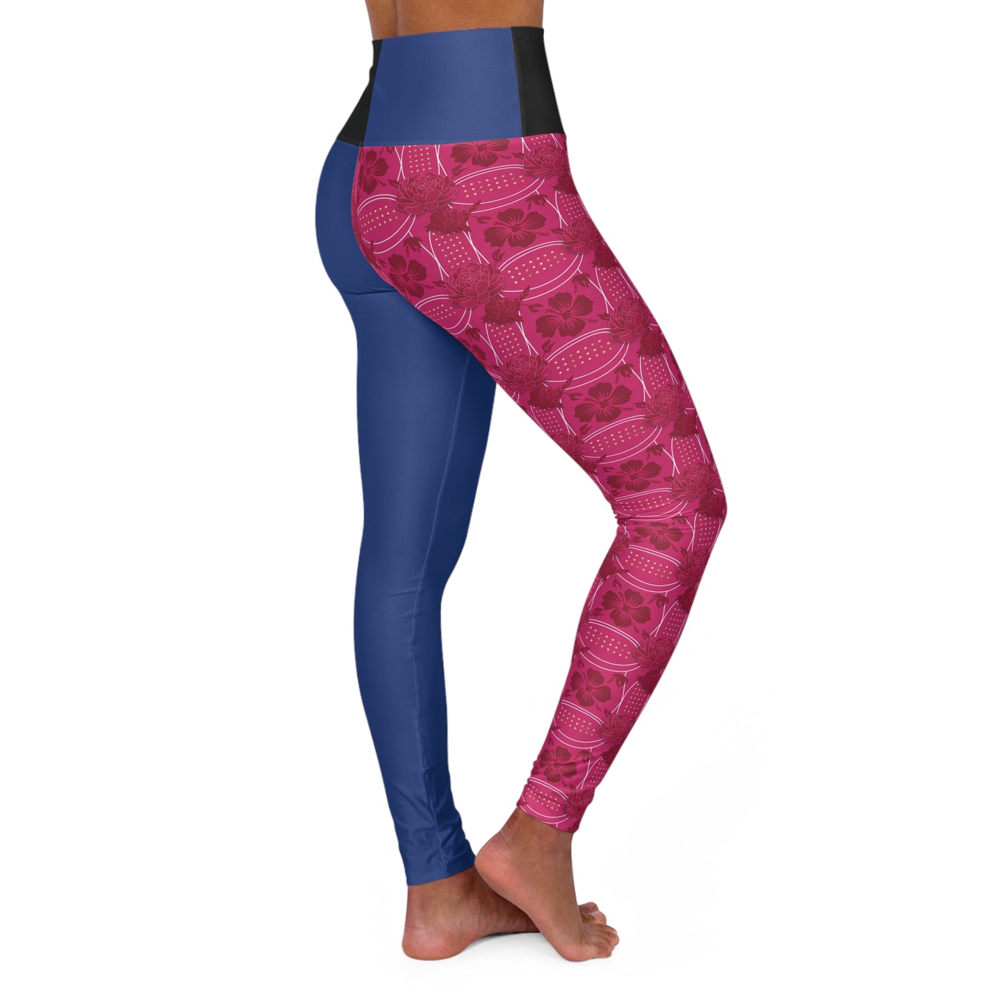 Bluey Essenciera Floral Two-Tone High-Waist Yoga Leggings