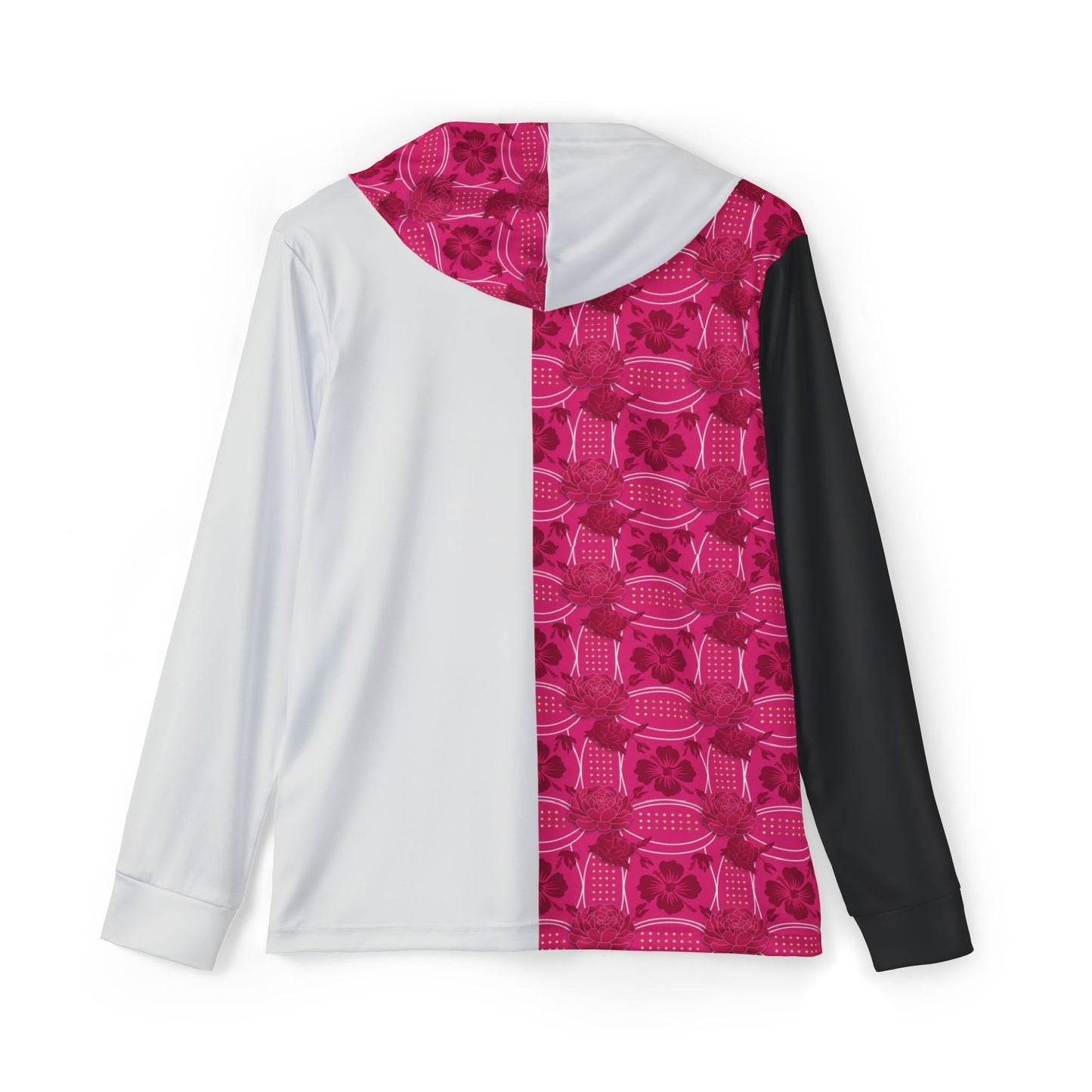 Essenciera Men's Pink Geo Panel Hoodie — Athletic Warmup Pullover