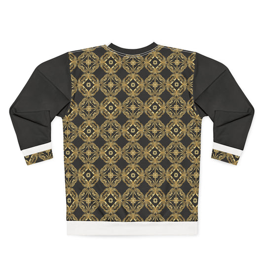 (Unisex) Gold Damask Pattern Sweatshirt — Essenciera Vintage Baroque