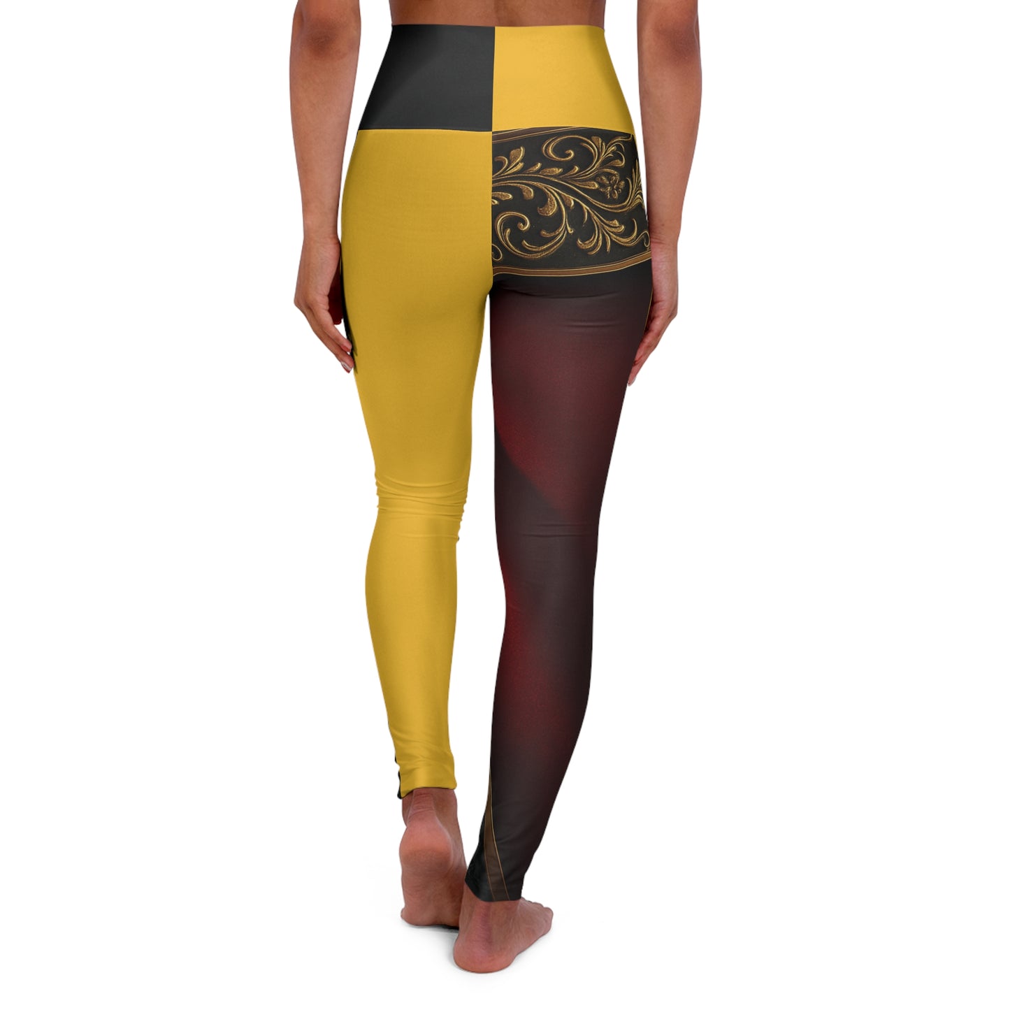 Yehlish Baroque Two-Tone High-Waist Yoga Leggings