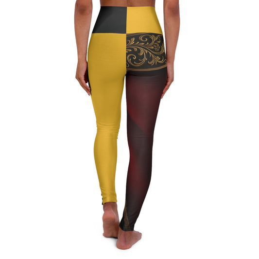 Yehlish Baroque Two-Tone High-Waist Yoga Leggings