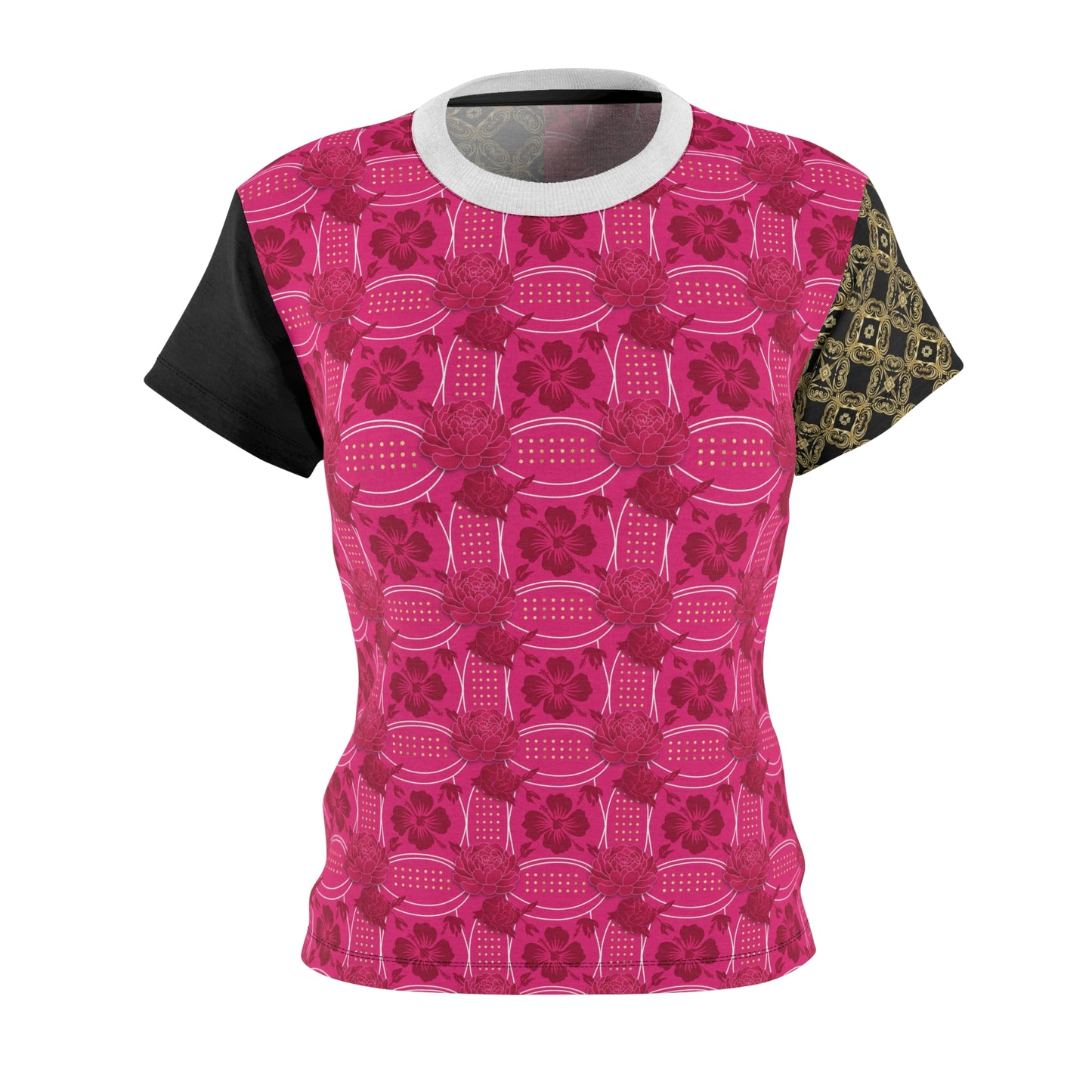 Women's Pink Floral Mosaic Cut & Sew Tee — Essenciera