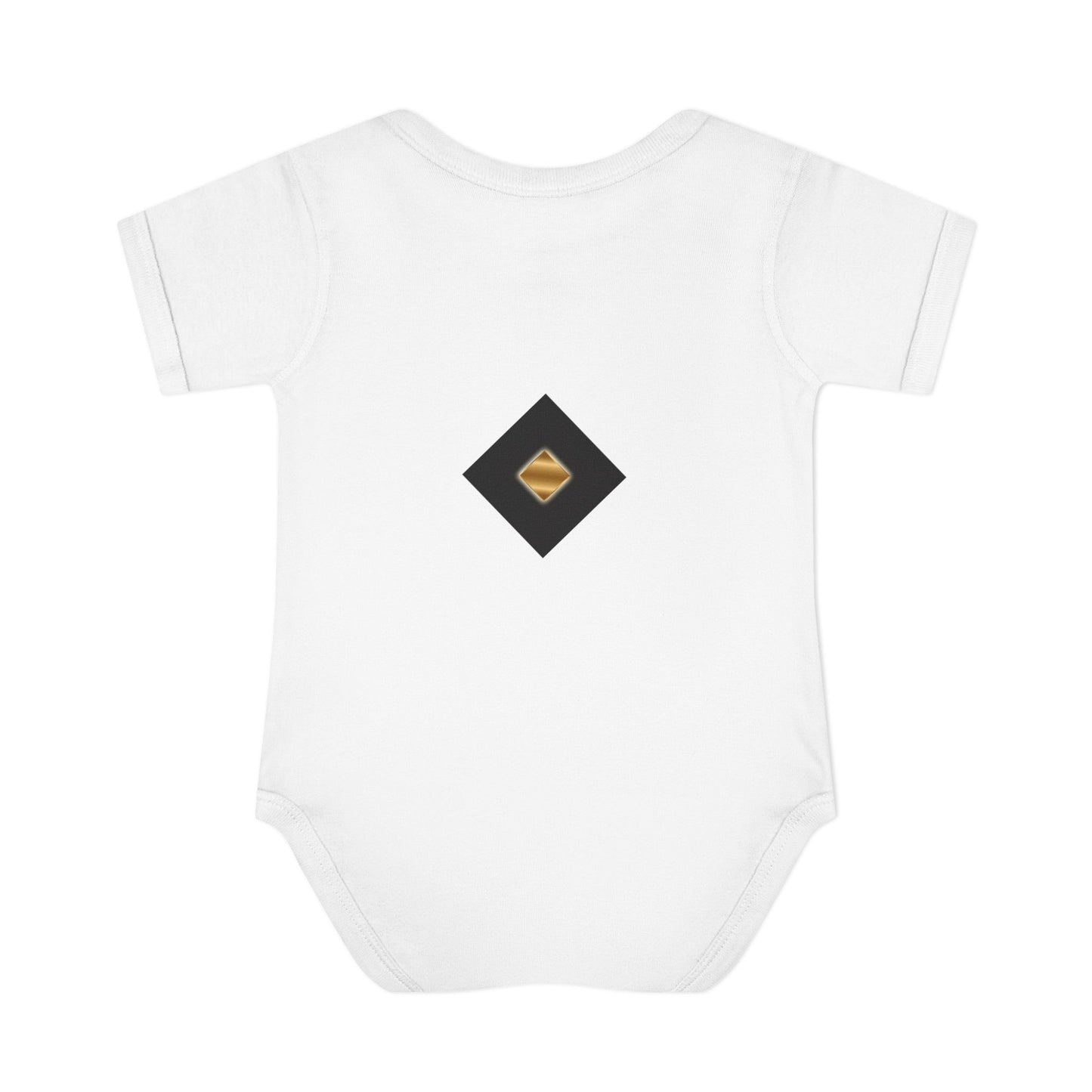 Gold Geometric Diamond Infant Bodysuit - Modern Tribal Pattern Baby Onesie