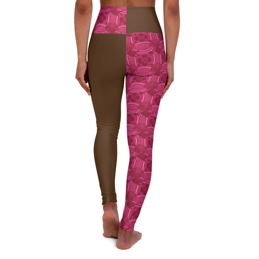 Essenciera Brownee & Floral Two-Tone High-Waist Yoga Leggings