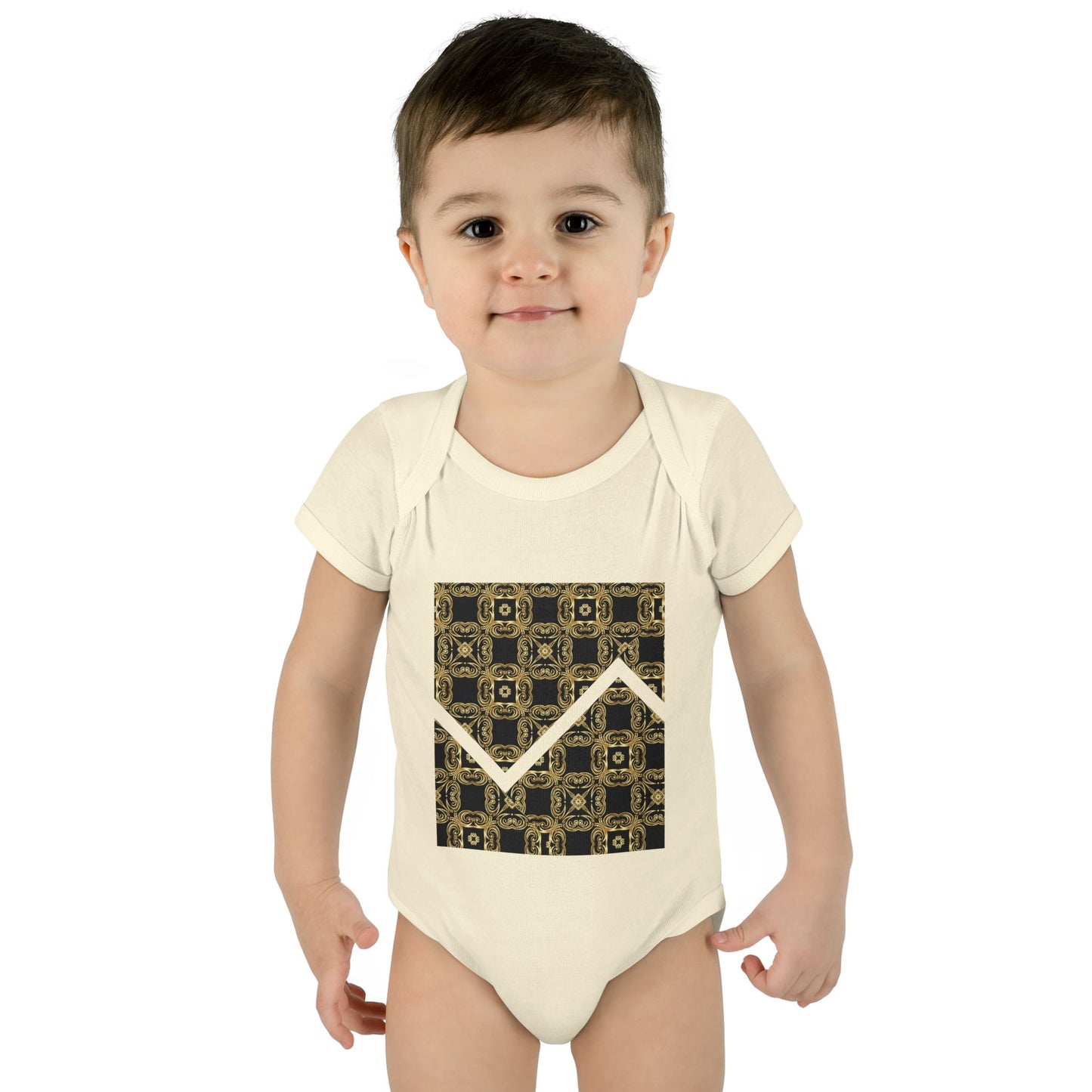 ZigZag Luxe Infant Bodysuit - Modern Tribal Pattern Baby Onesie