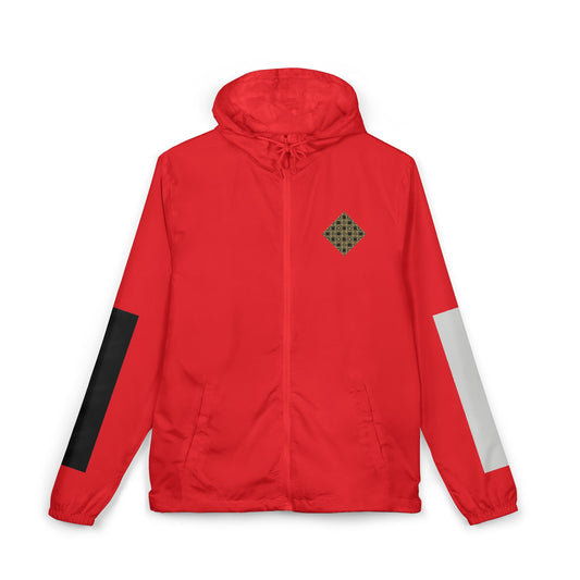 Unisex Geometric Gold Tile Windbreaker Jacket