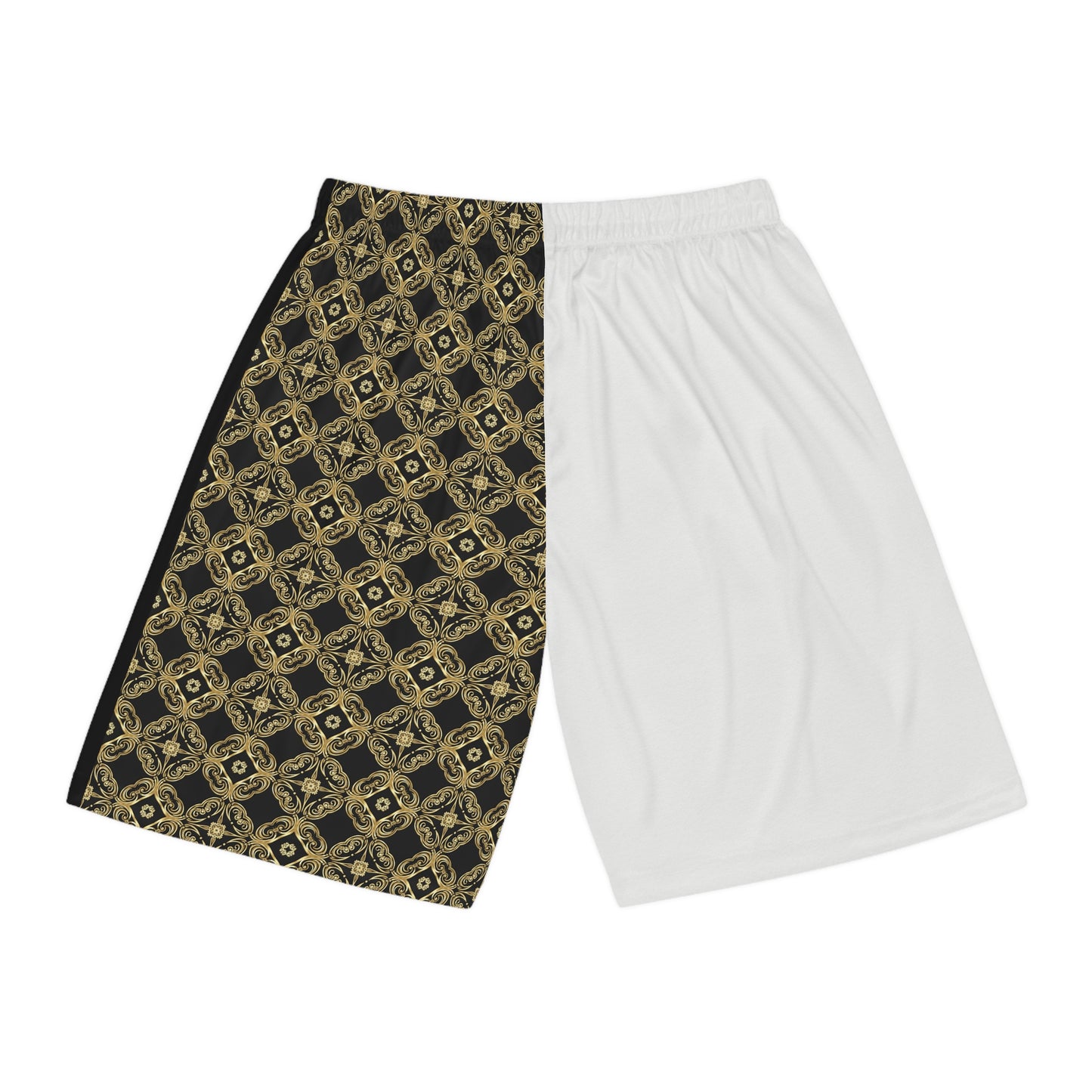 Half-and-Half Patterned Basketball Shorts — Bold Two-Tone Athletic Shorts (US Made & Shipped from)