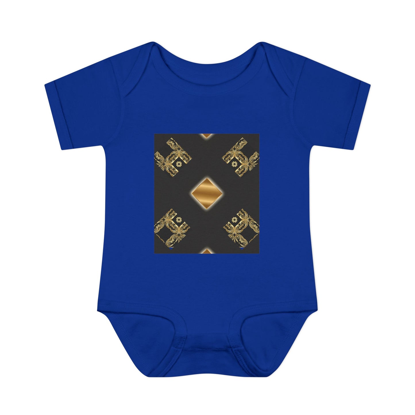 Gold Geometric Diamond Infant Bodysuit - Modern Tribal Pattern Baby Onesie
