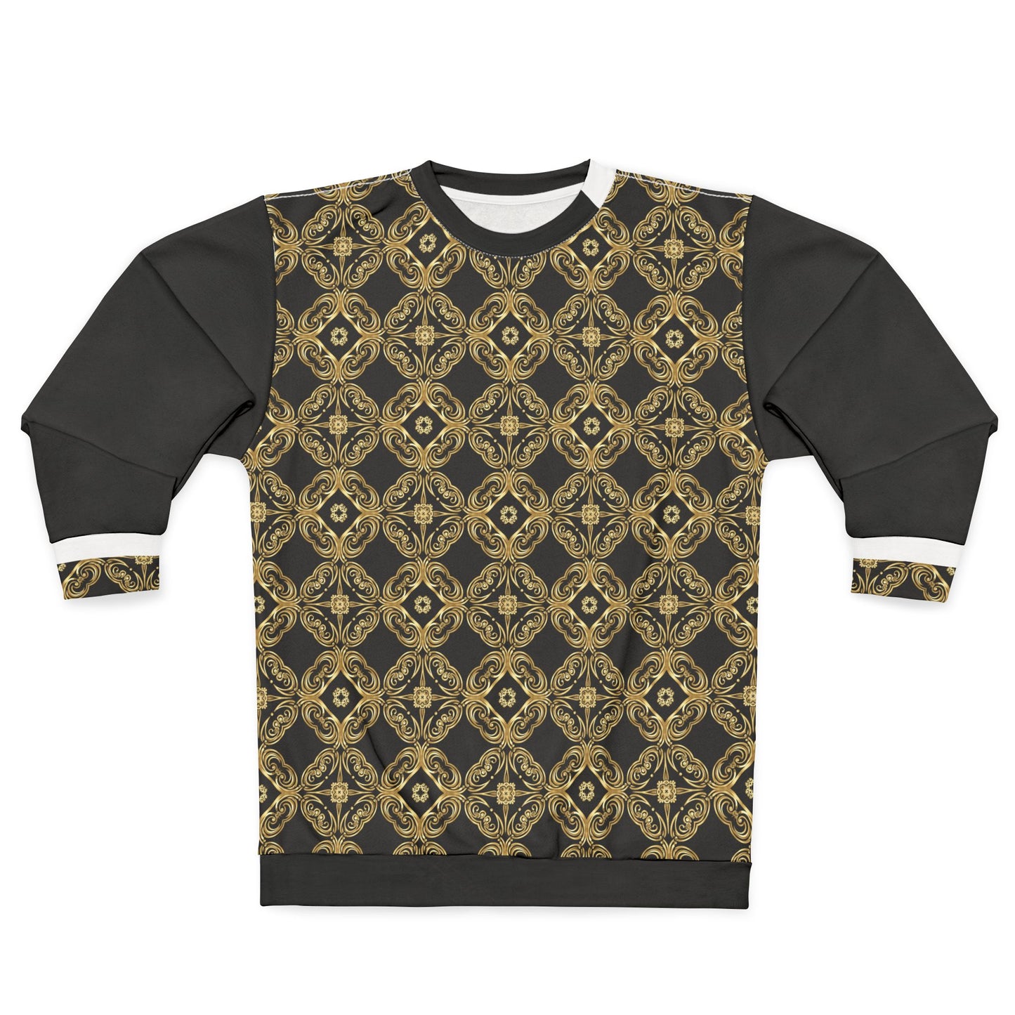 (Unisex) Gold Damask Pattern Sweatshirt —  Essenciera Vintage Baroque