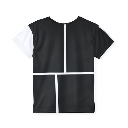 Crimsen Kids Jersey — Red Floral Geometric Sports Tee