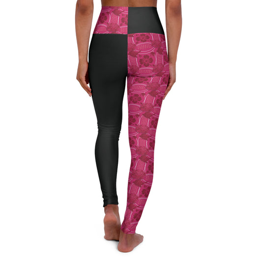 Essenciera Floral Two-Tone High-Waist Yoga Leggings