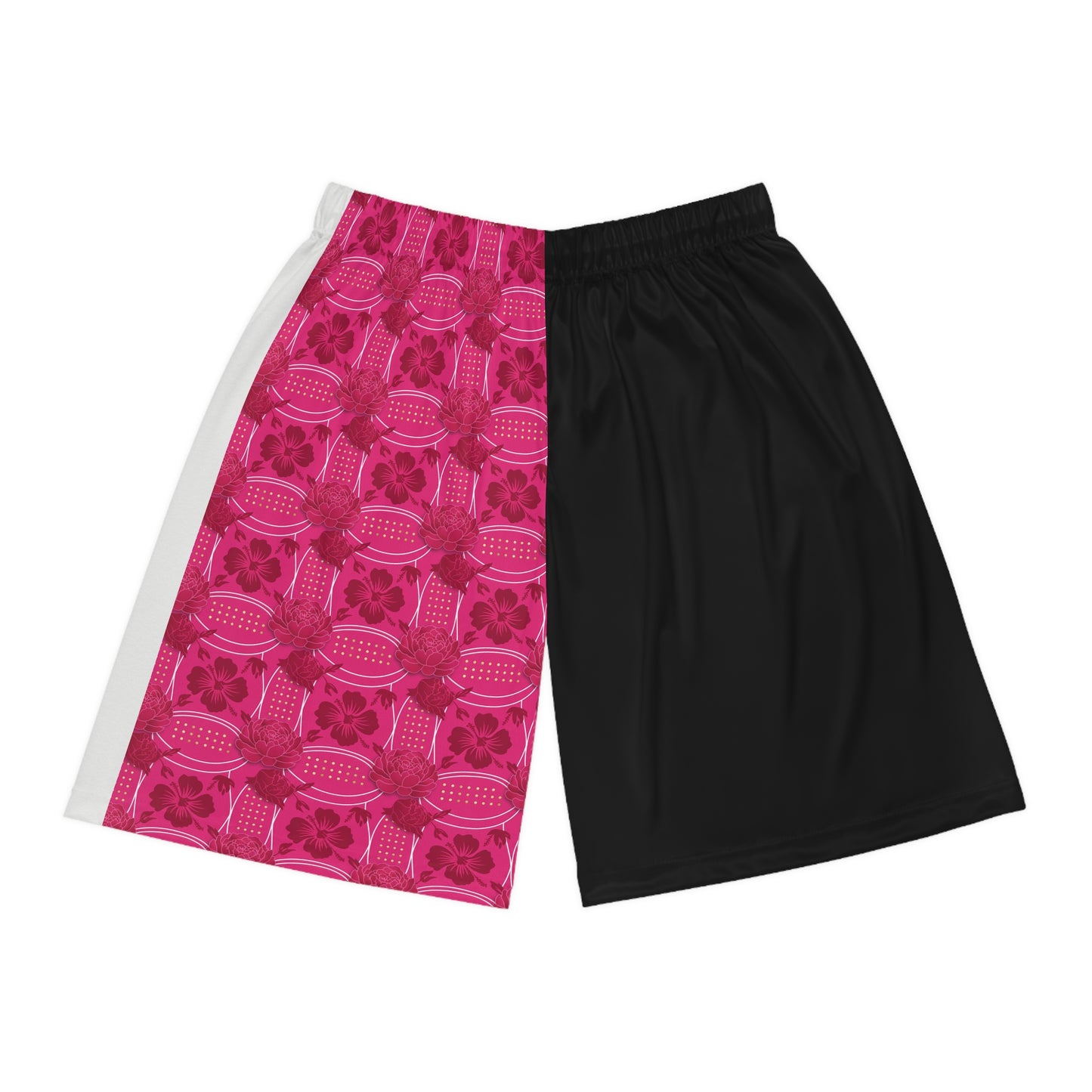 Half-and-Half Patterned Basketball Shorts — Bold Two-Tone Athletic Shorts (US Made & Shipped from)